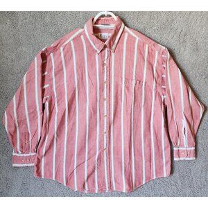 VTG Kenny Rogers Pink Striped Long Sleeve Button Shirt Size XL 17-17.5 USA Made‎